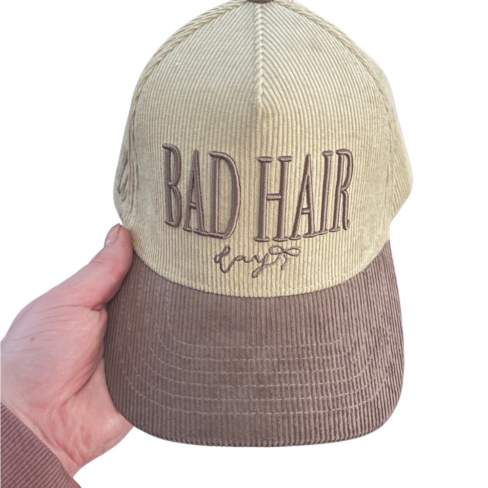Beige and Brown 'Bad Hair Day' Cap